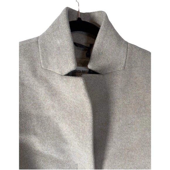 Cinzia Rocca Icons Oatmeal Wool/Cashmere Coat Inverted Notch Collar NWT Size 6 - Picture 4 of 16